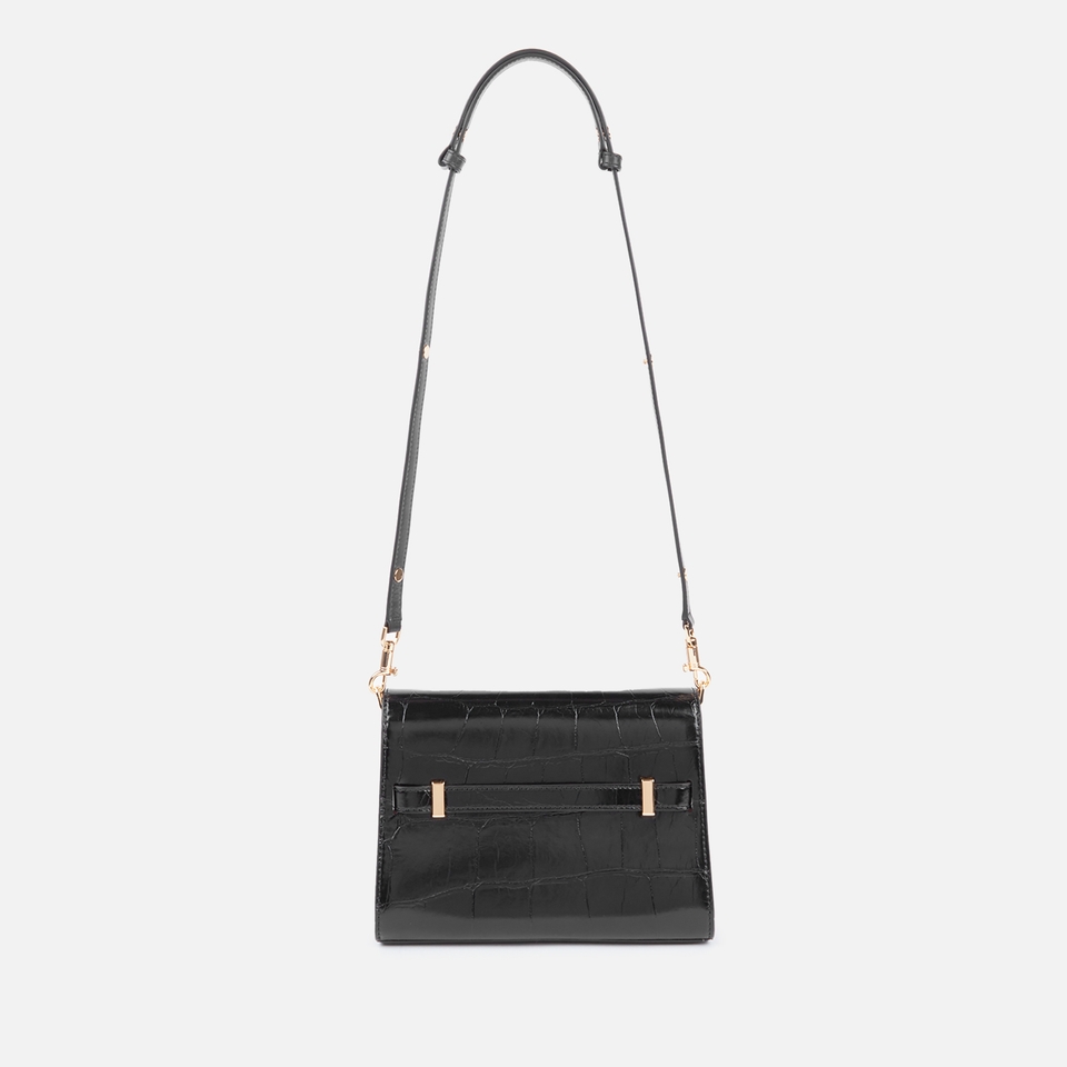 Tory Burch Lee Radziwill Croc Embossed Leather Shoulder Bag