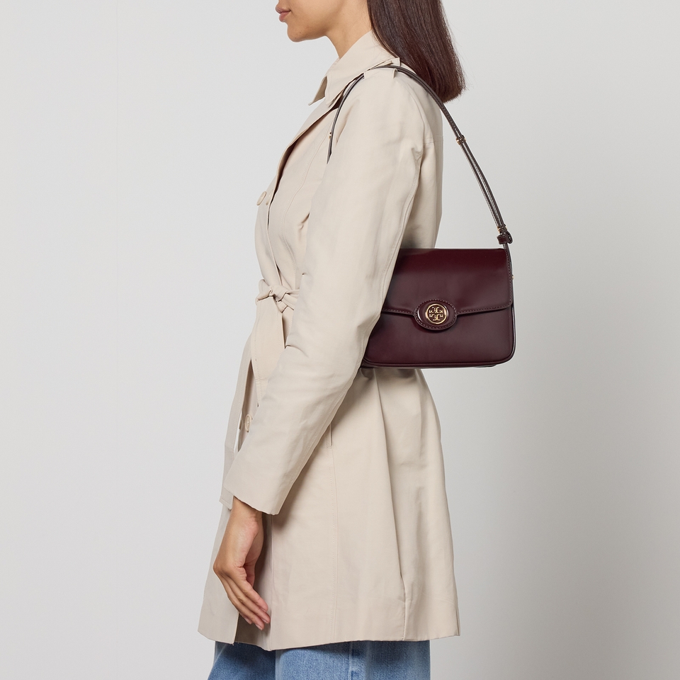 Tory Burch Robinson Spazzolato Convertible Leather Shoulder Bag