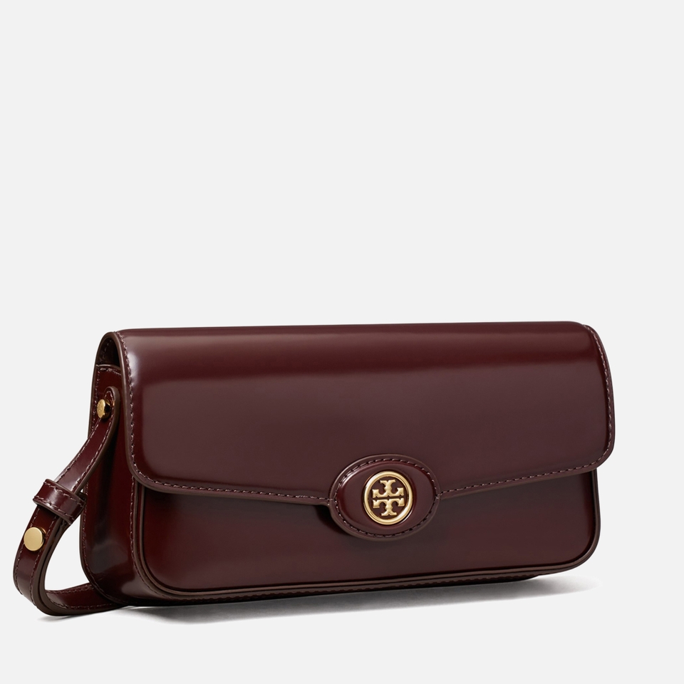 Tory Burch Robinson Spazzolato Patent Leather Shoulder Bag
