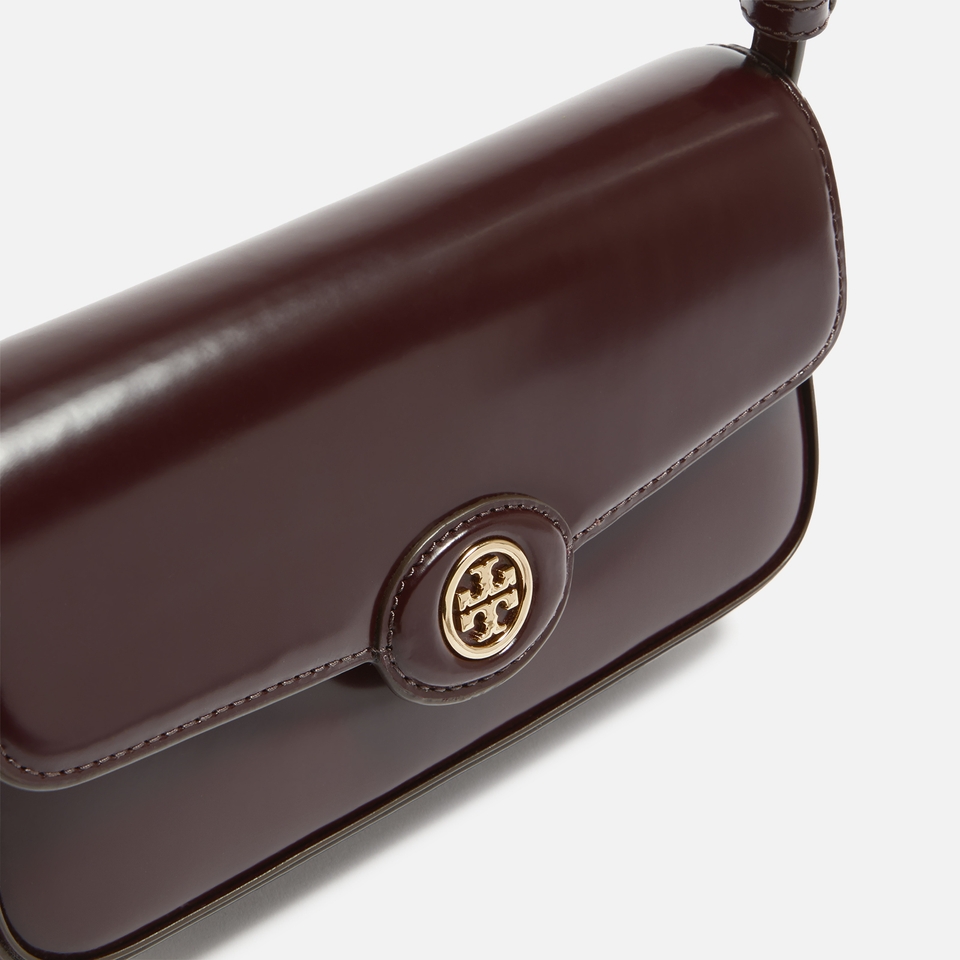 Tory Burch Robinson Spazzolato Patent Leather Shoulder Bag