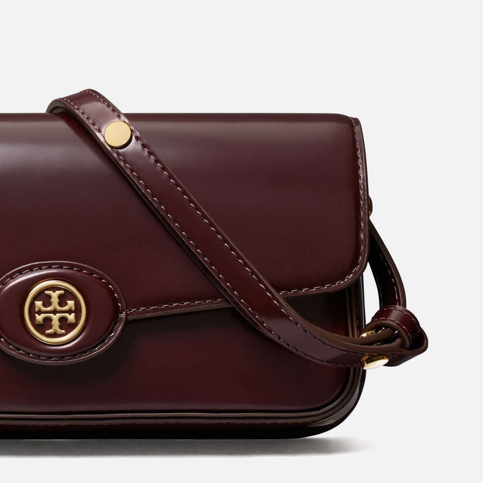 Tory Burch Robinson Spazzolato Patent Leather Shoulder Bag