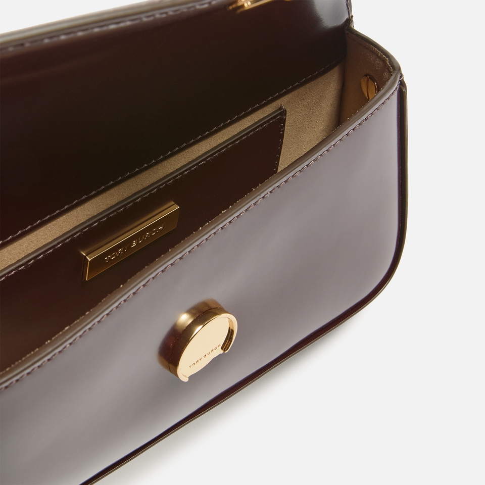 Tory Burch Robinson Spazzolato Patent Leather Shoulder Bag