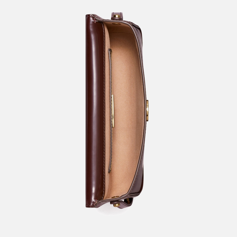 Tory Burch Robinson Spazzolato Patent Leather Shoulder Bag