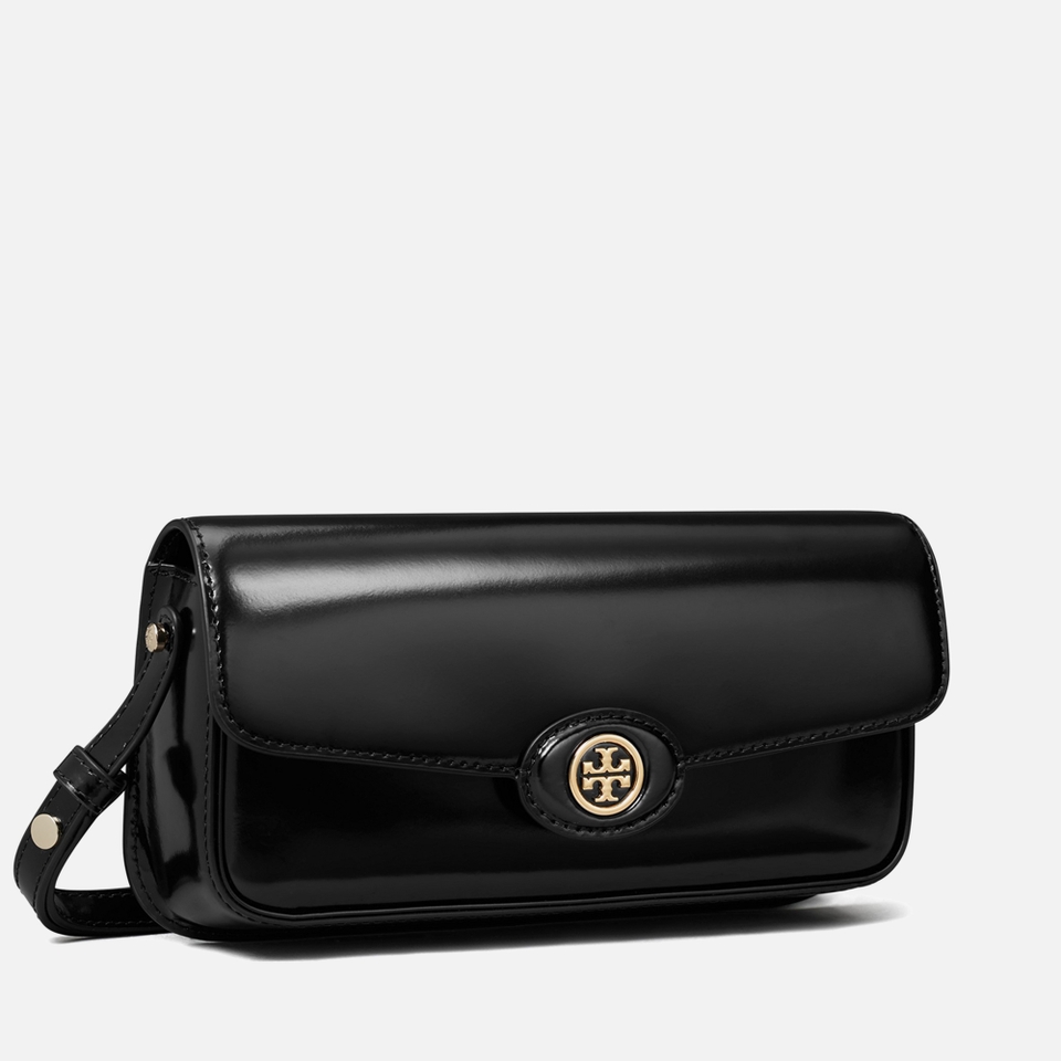Tory Burch Robinson Spazzolato Patent Leather Shoulder Bag