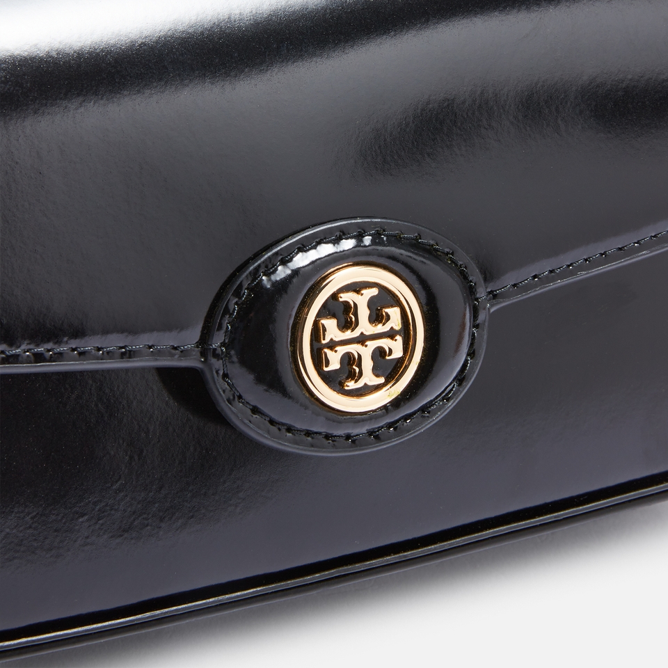 Tory Burch Robinson Spazzolato Patent Leather Shoulder Bag