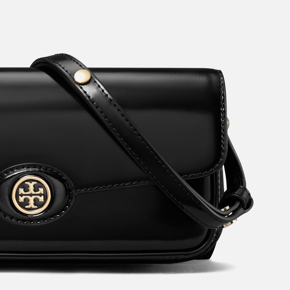 Tory Burch Robinson Spazzolato Patent Leather Shoulder Bag