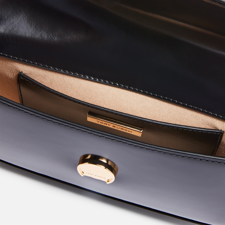 Tory Burch Robinson Spazzolato Patent Leather Shoulder Bag