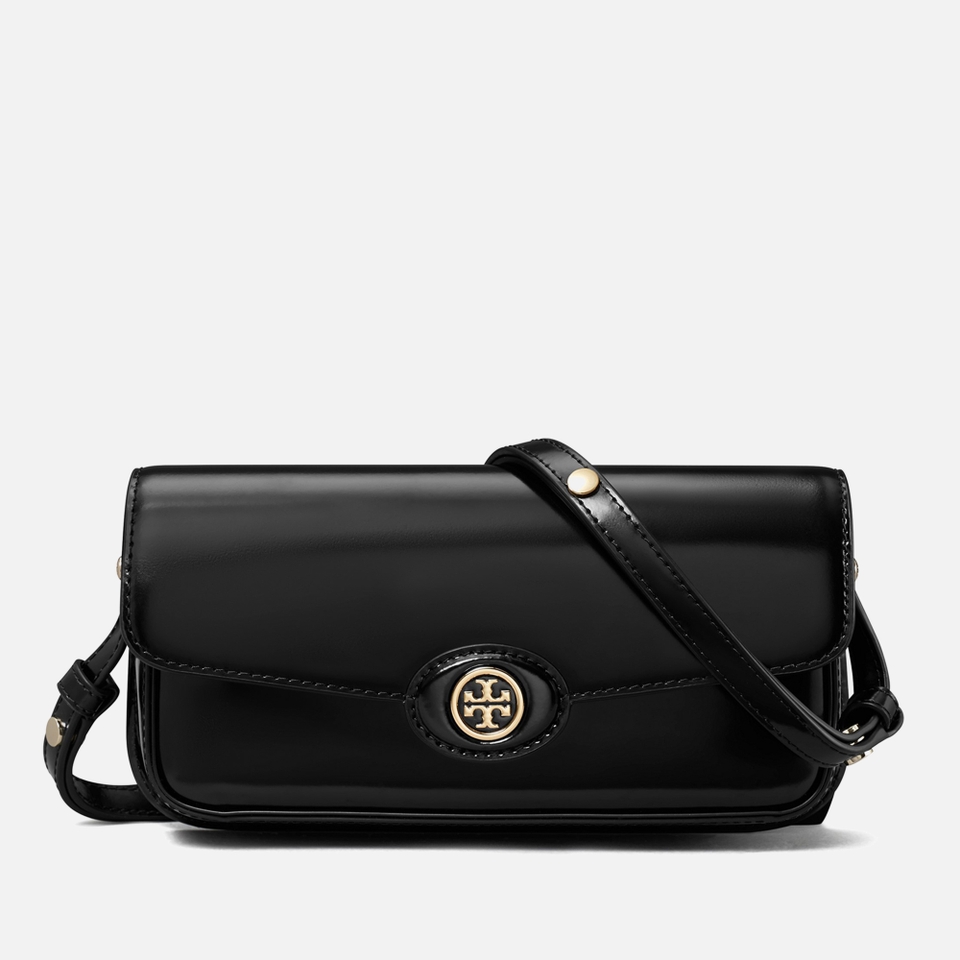 Tory Burch Robinson Spazzolato Patent Leather Shoulder Bag