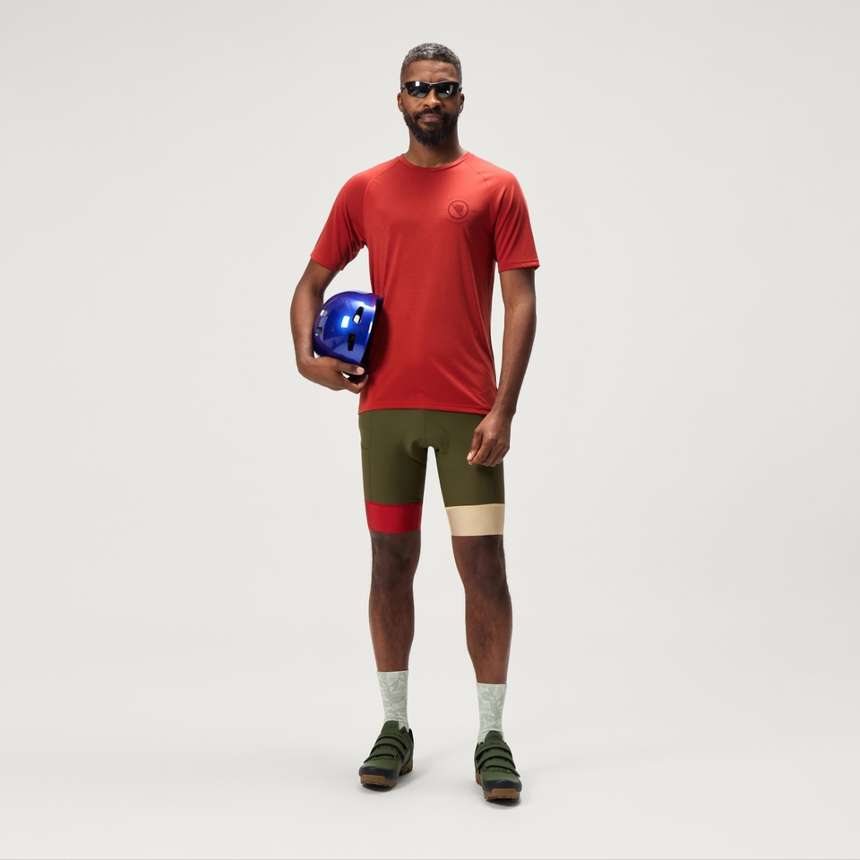 LOOP kurzärmeliges Tech T-Shirt für Herren - Rot