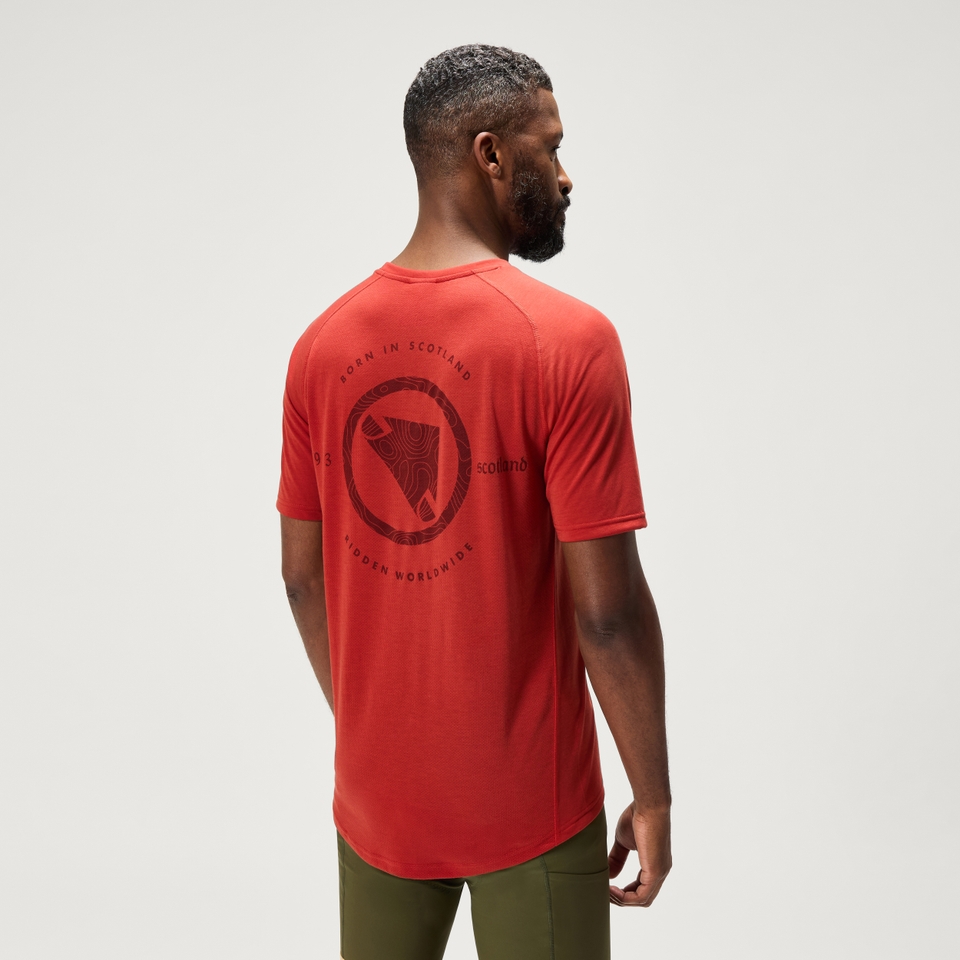 LOOP kurzärmeliges Tech T-Shirt für Herren - Rot
