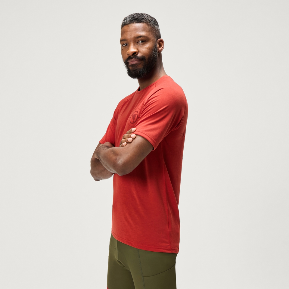 LOOP kurzärmeliges Tech T-Shirt für Herren - Rot