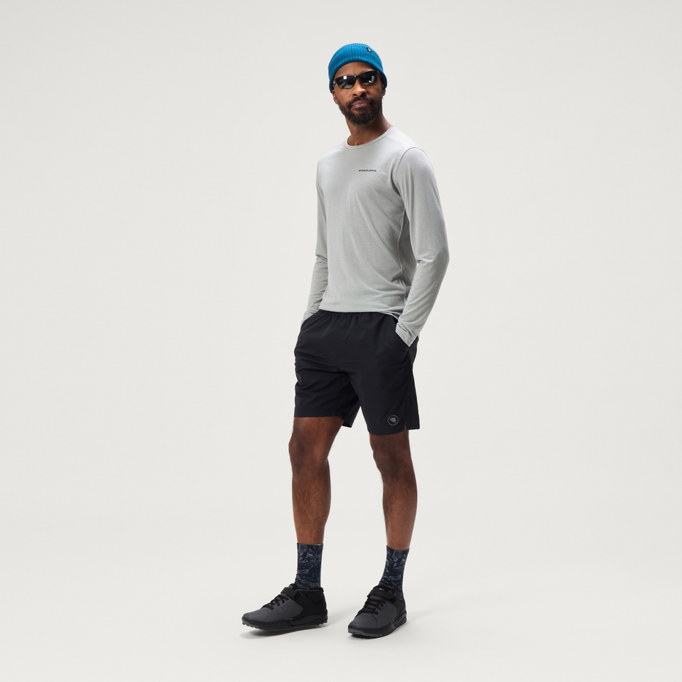 Loop Baggy-Shorts mit Innenhose für Herren - Schwarz
