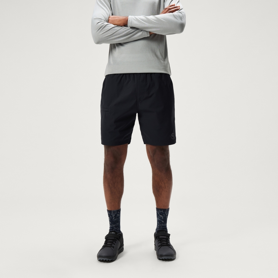Loop Baggy-Shorts mit Innenhose für Herren - Schwarz