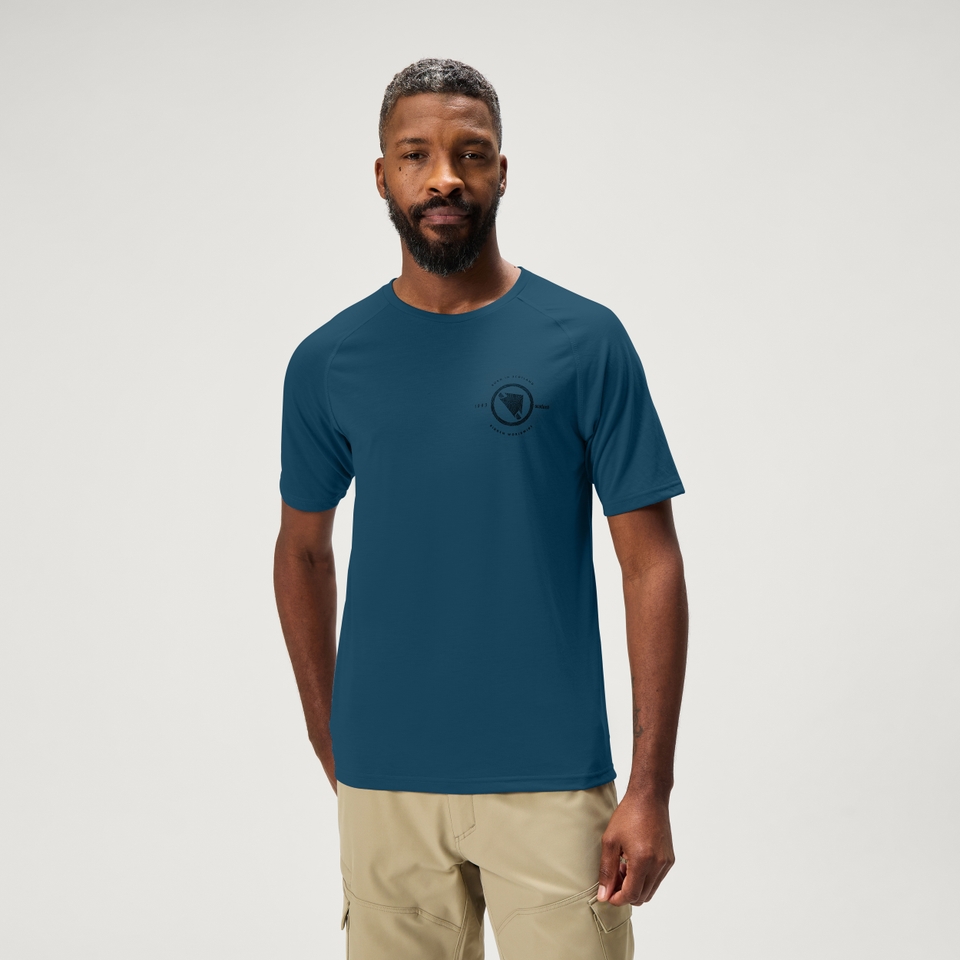 LOOP kurzärmeliges Tech T-Shirt für Herren - Blau