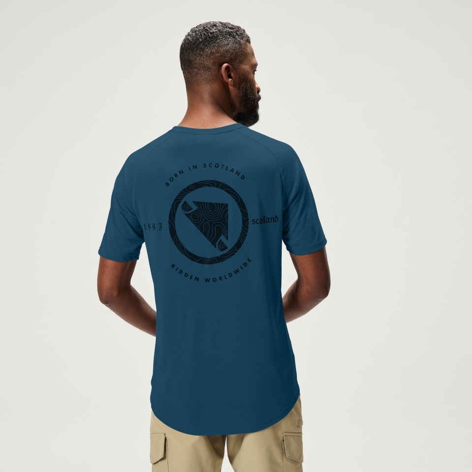 LOOP kurzärmeliges Tech T-Shirt für Herren - Blau