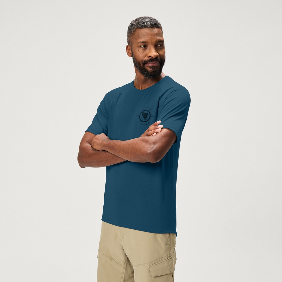 LOOP kurzärmeliges Tech T-Shirt für Herren - Blau
