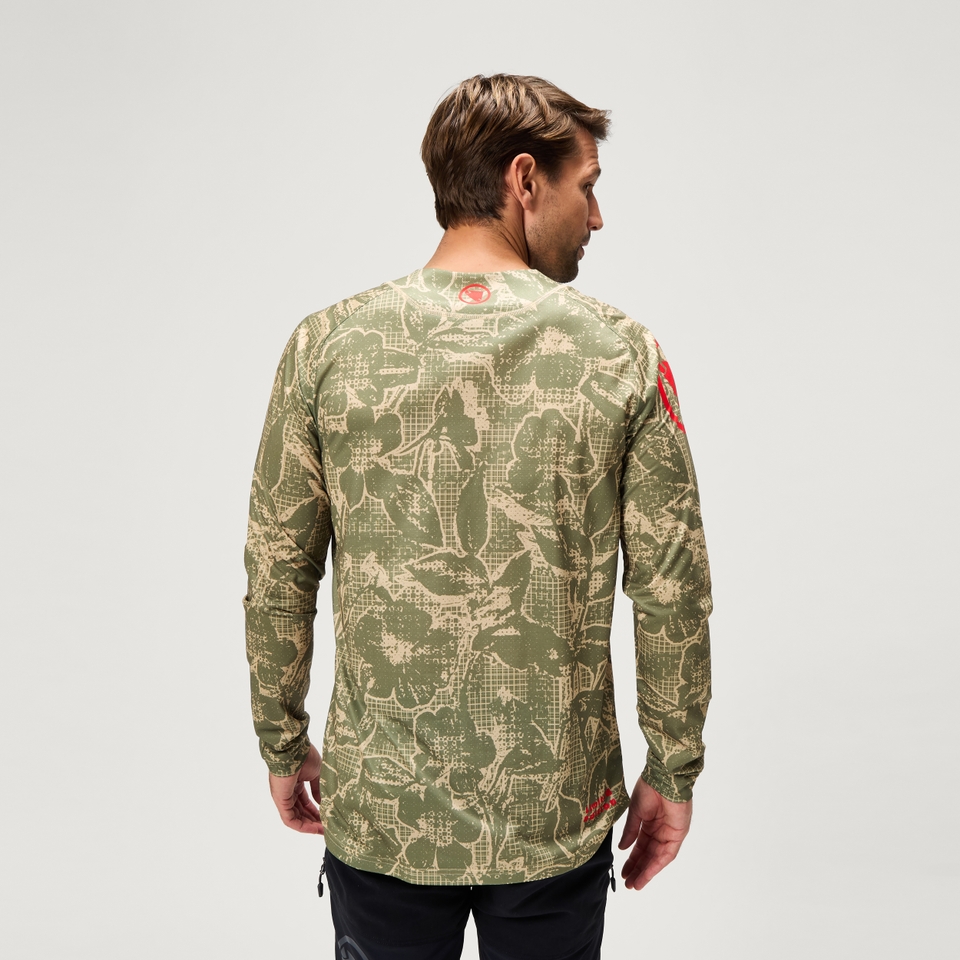 GRID FLORAL LTD langärmeliges T-Shirt mit Print für Herren - Grün