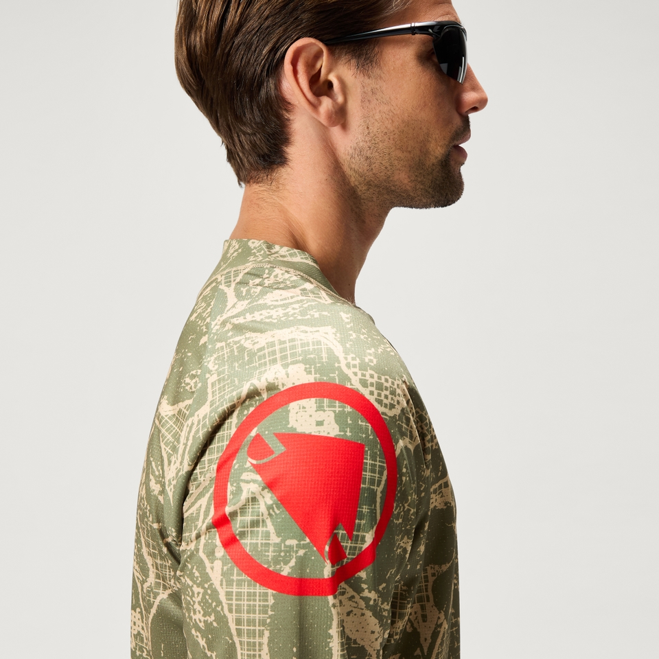 GRID FLORAL LTD langärmeliges T-Shirt mit Print für Herren - Grün