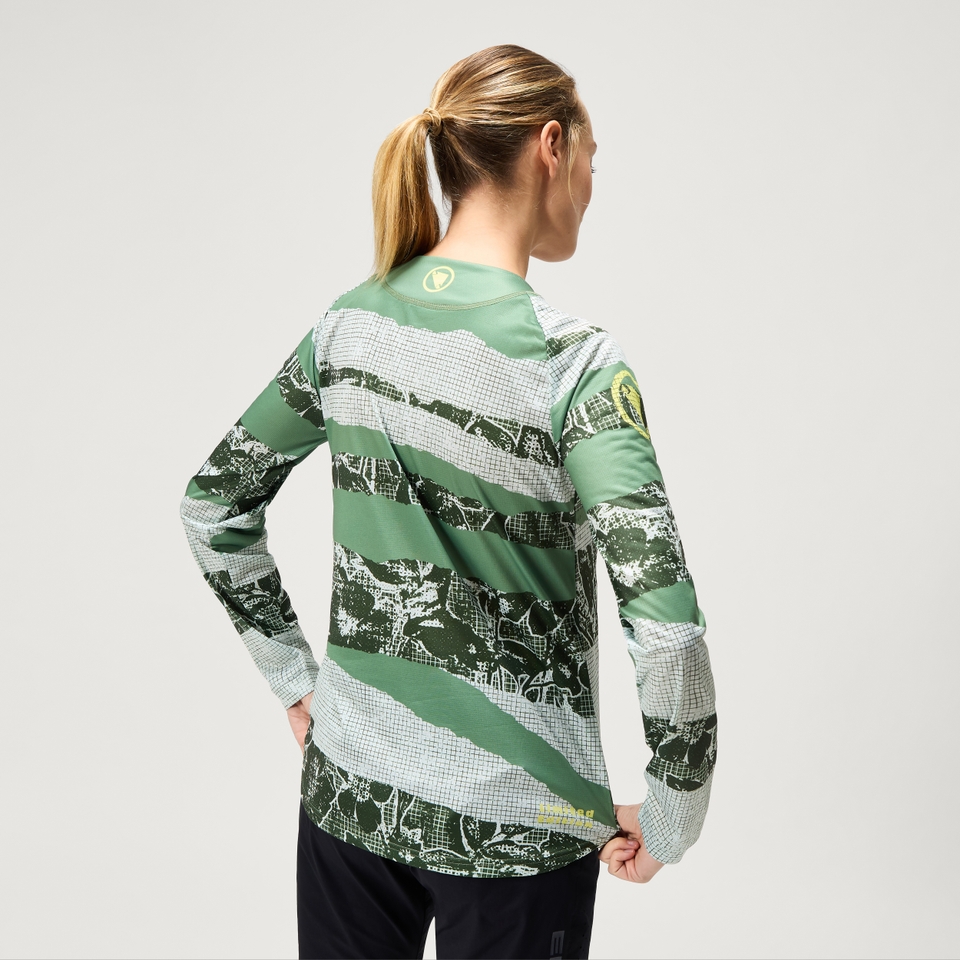 Women's PATCHWORK LTD Printed L/S Tee - Machair Green
