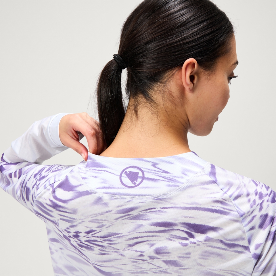 MARBLE LTD langärmeliges T-Shirt mit Print für Damen - Lila