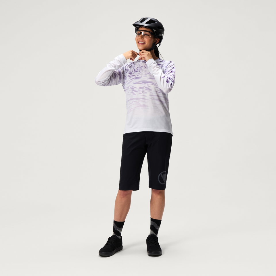 Women's Ltd Marble Print L/S Tee  - Heather