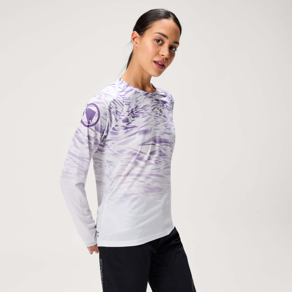 MARBLE LTD langärmeliges T-Shirt mit Print für Damen - Lila