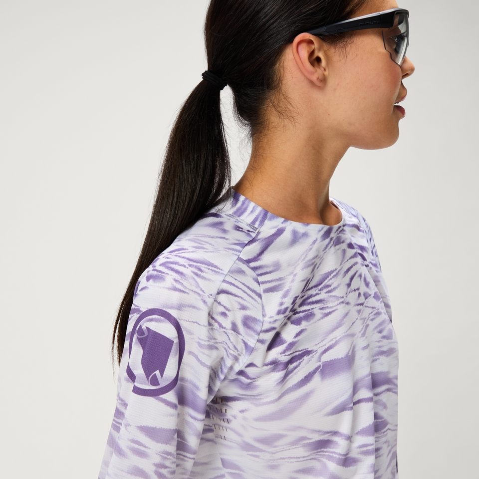 MARBLE LTD langärmeliges T-Shirt mit Print für Damen - Lila