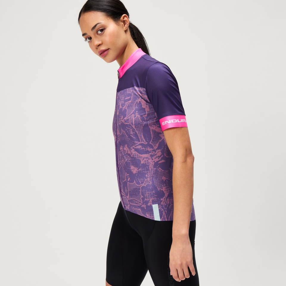 FLORAL BLOCK FS260 kurzärmeliges Trikot mit Print für Damen für Herren - Lila