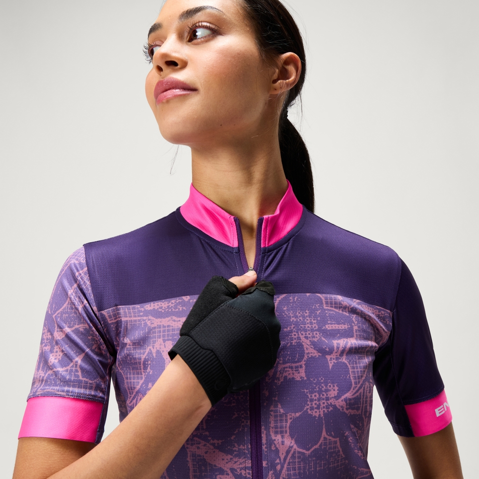 FLORAL BLOCK FS260 kurzärmeliges Trikot mit Print für Damen für Herren - Lila