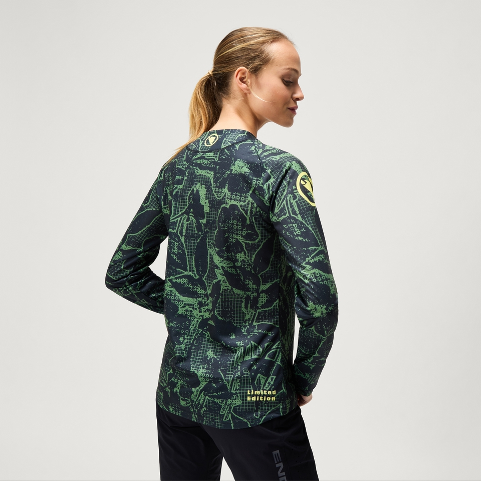 FLORAL LTD langärmeliges T-Shirt mit Print für Damen - Schwarz