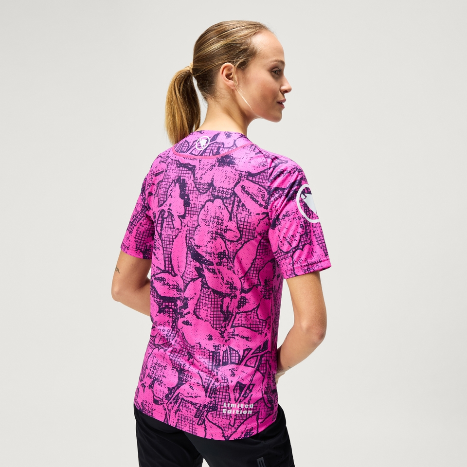GRID FLORAL LTD kurzärmeliges T-Shirt mit Print für Damen - Rosa