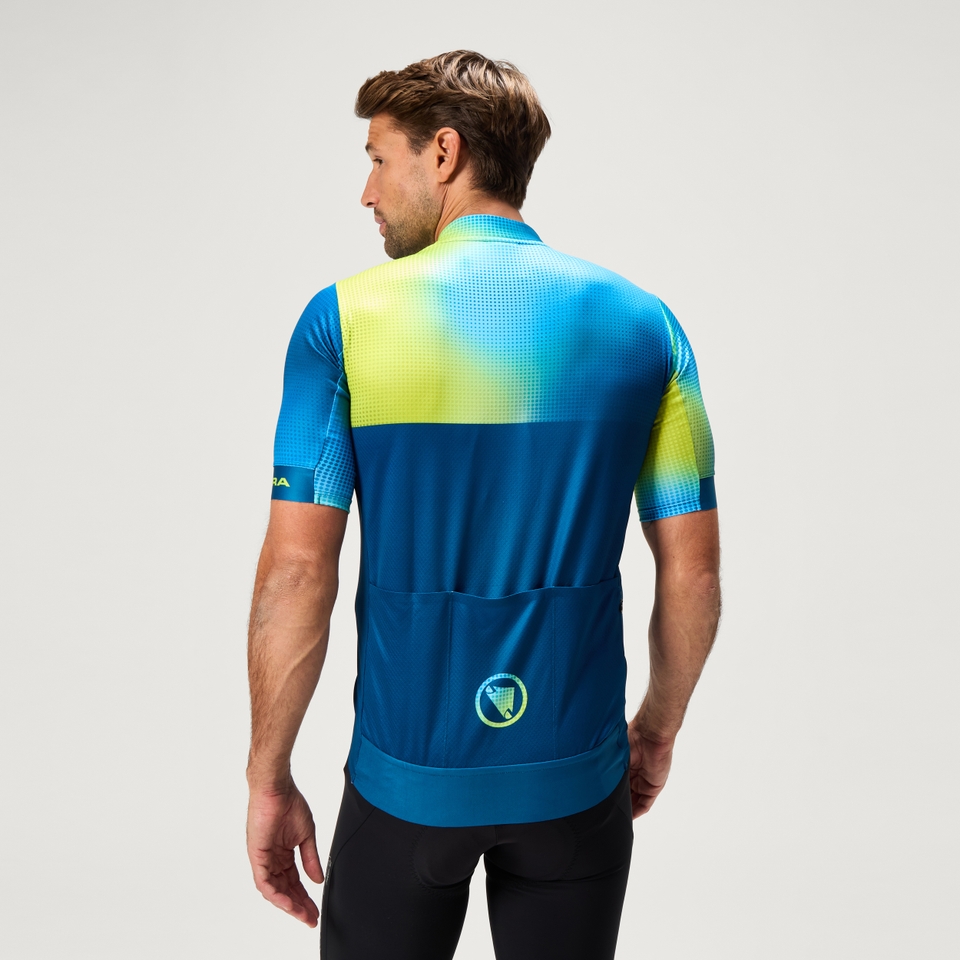 Men's BITMAP BLOCK FS260 Print S/S Jersey - Barra Blue