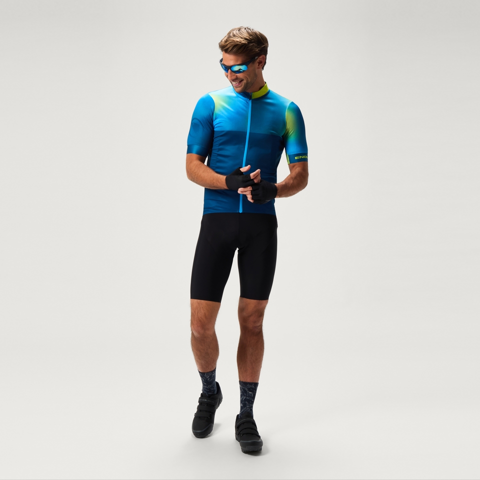 Men's BITMAP BLOCK FS260 Print S/S Jersey - Barra Blue