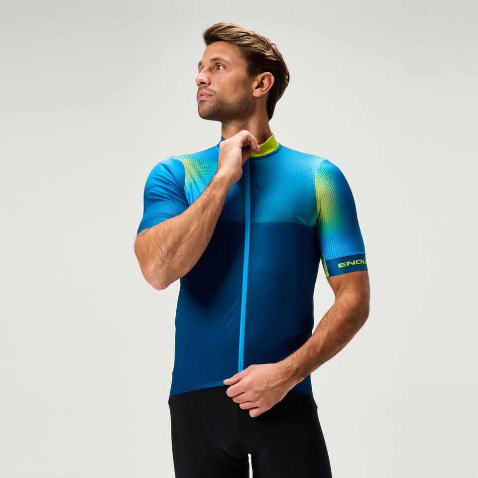 Men's BITMAP BLOCK FS260 Print S/S Jersey - Barra Blue