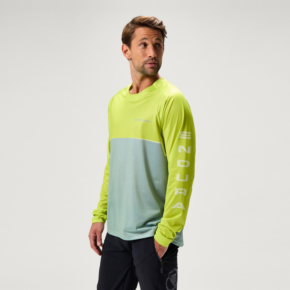 Men's CORE Printed L/S Tee - Lime Green