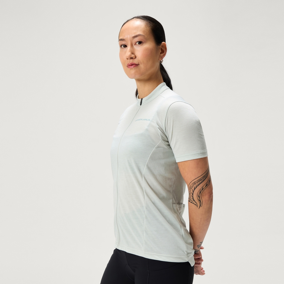 Women's Loop S/S Zipped Jersey  - Mains Grey