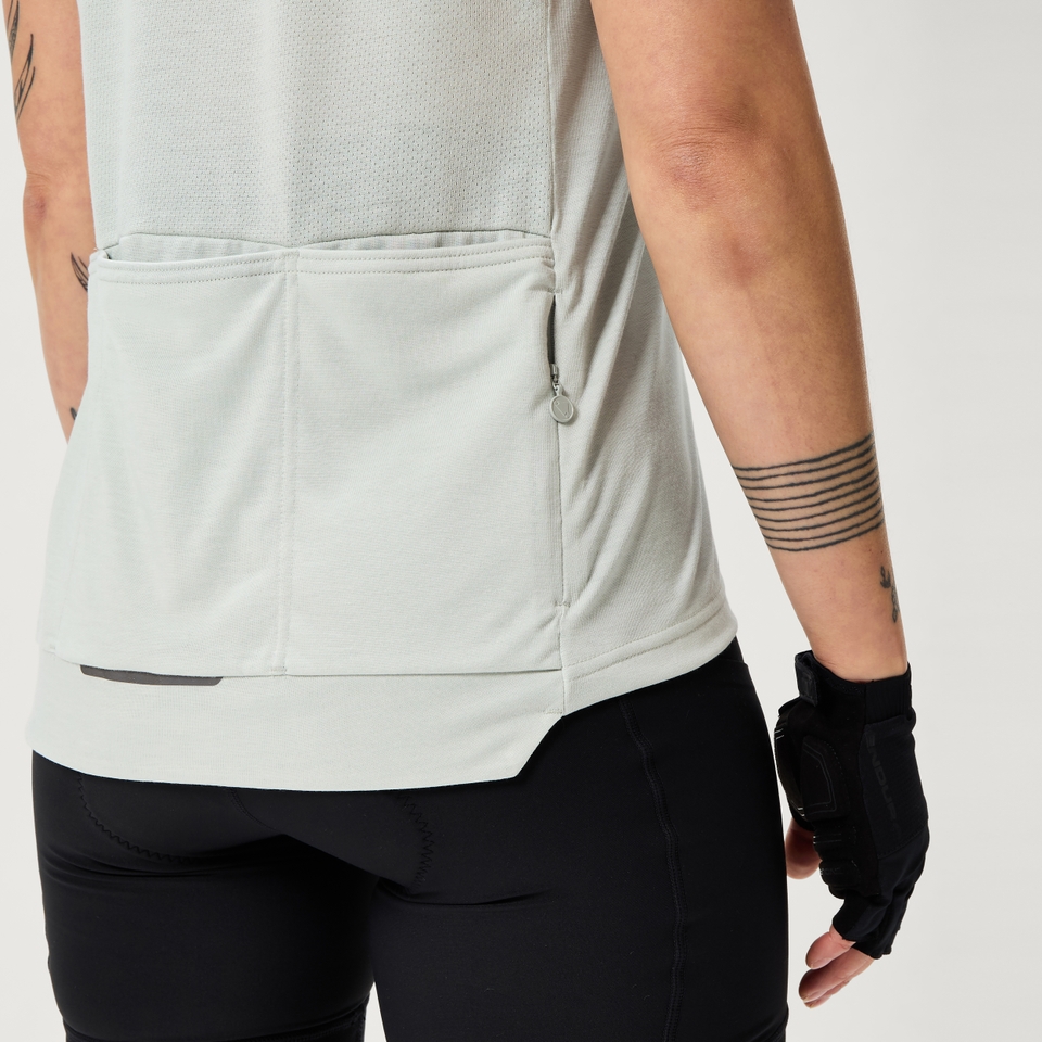 Women's Loop S/S Zipped Jersey  - Mains Grey