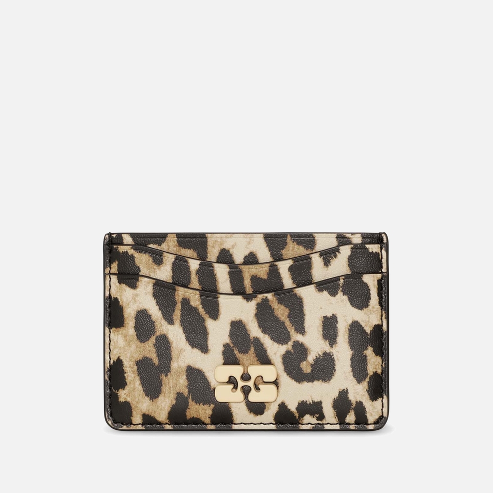 Ganni Bou Leopard-Print Cardholder
