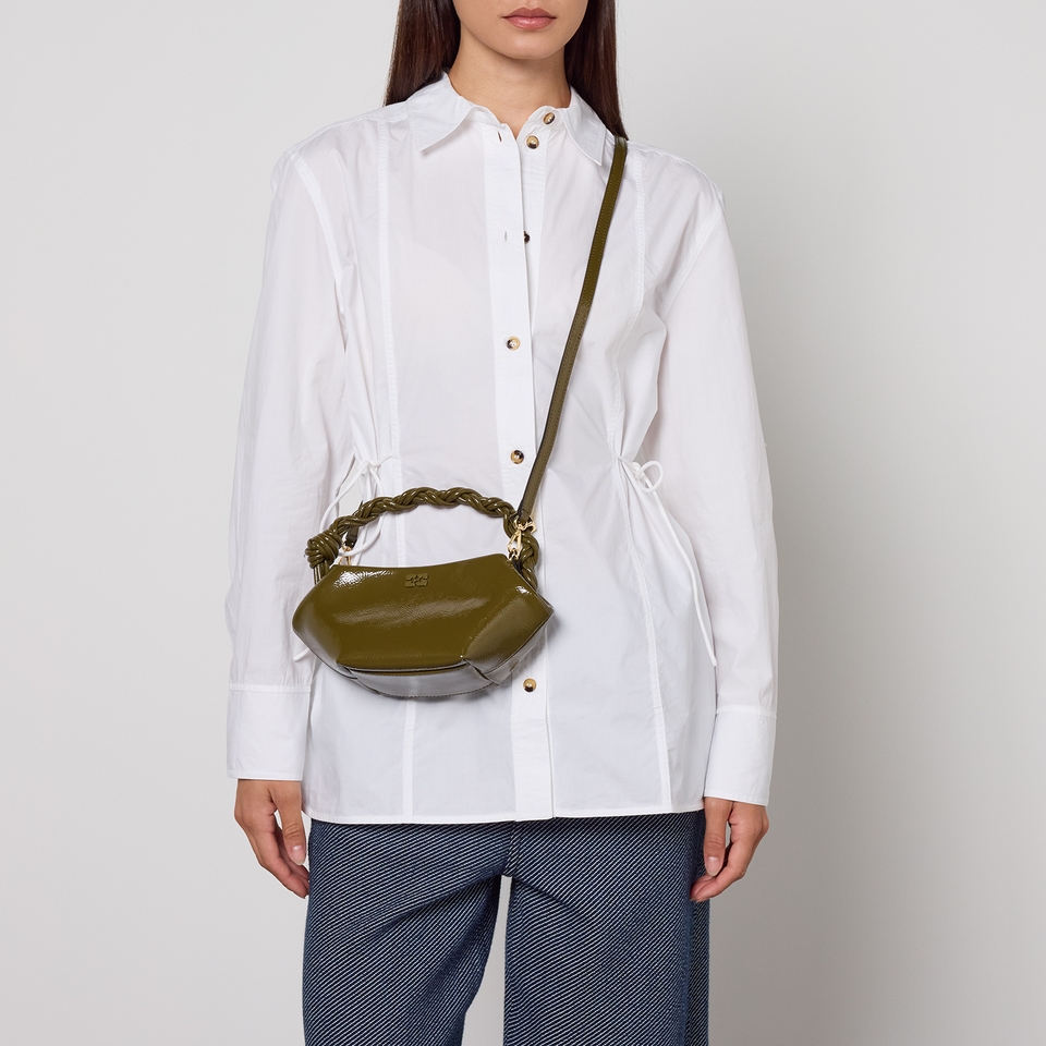 Ganni Bou Patent Recycled Leather-Blend Mini Bag