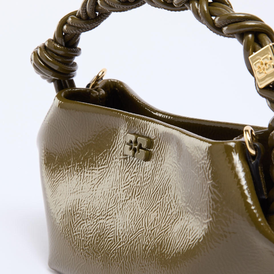 Ganni Bou Patent Recycled Leather-Blend Mini Bag