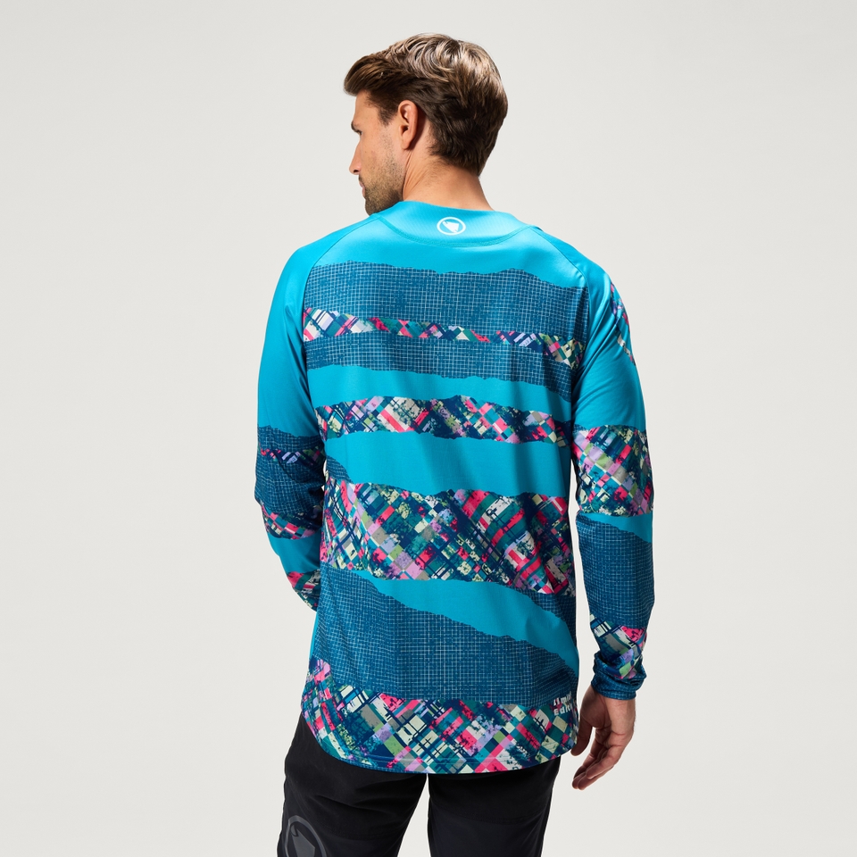 PATCHWORK LTD langärmeliges T-Shirt mit Print für Herren - Blau