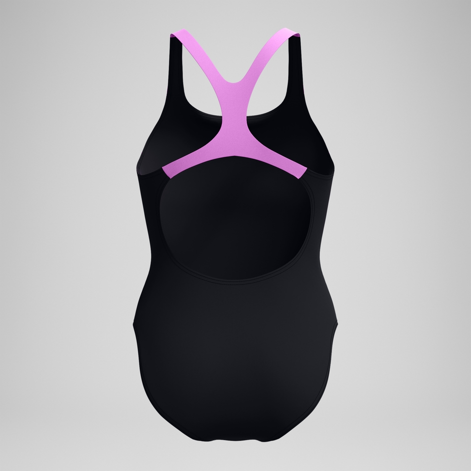 Medley Logo Badeanzug Schwarz/Pink für Damen