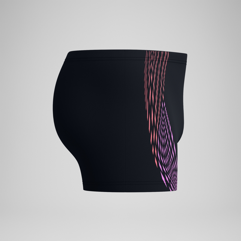Men's Duo Logo Print Aquashort Black/Coral