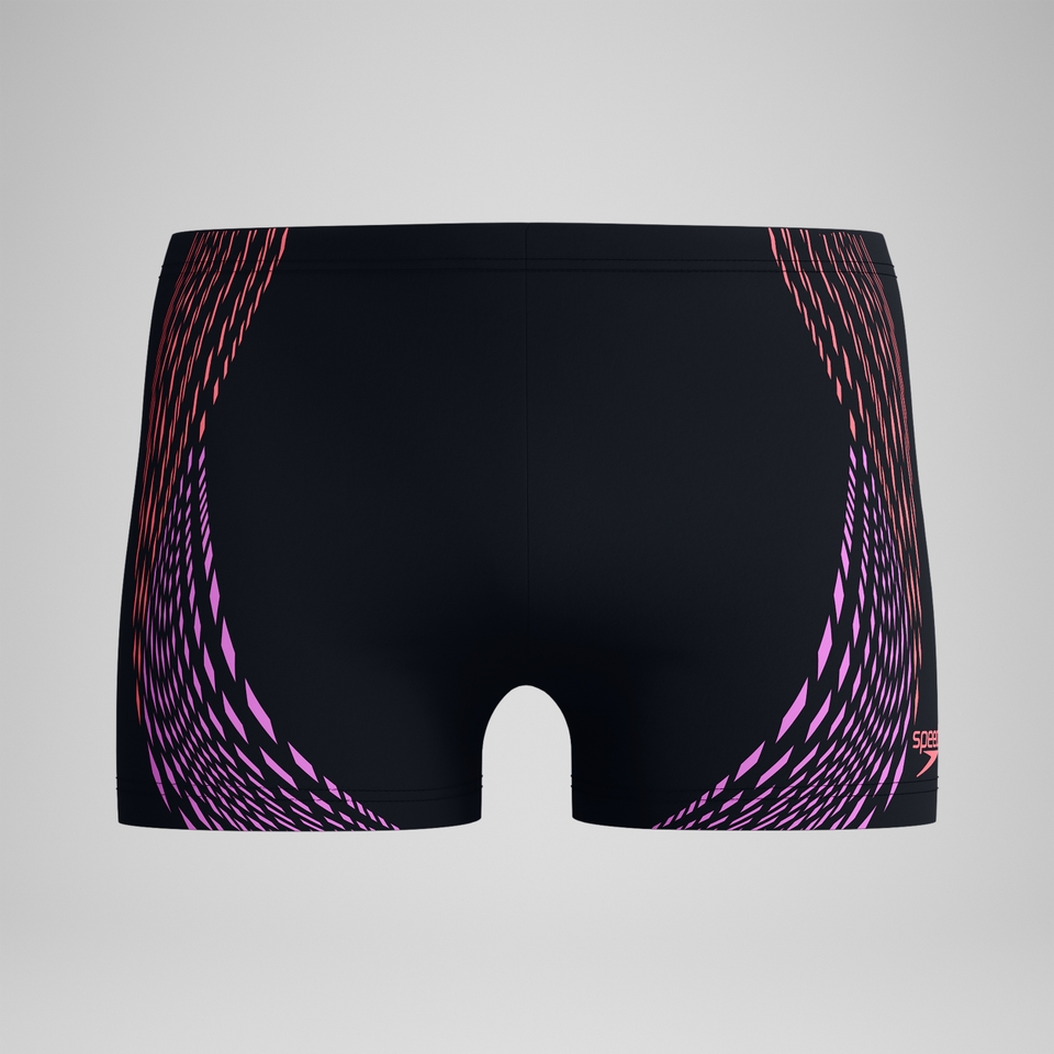 Men's Duo Logo Print Aquashort Black/Coral