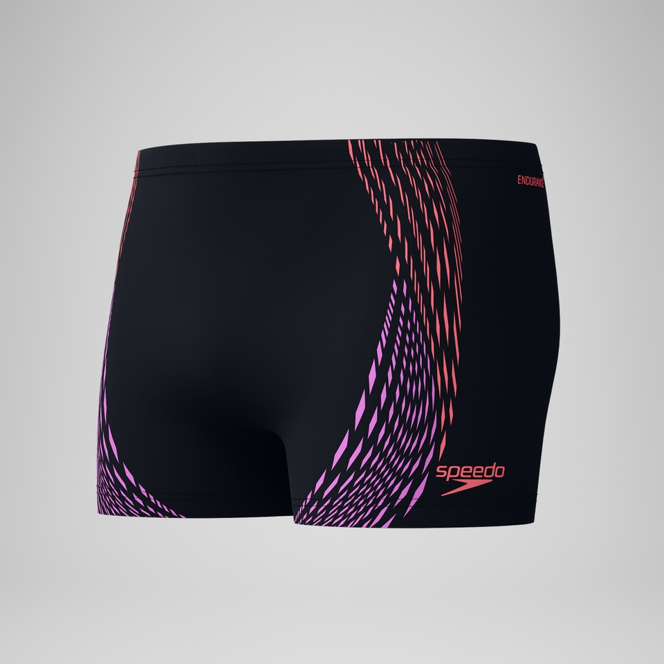 Men's Duo Logo Print Aquashort Black/Coral