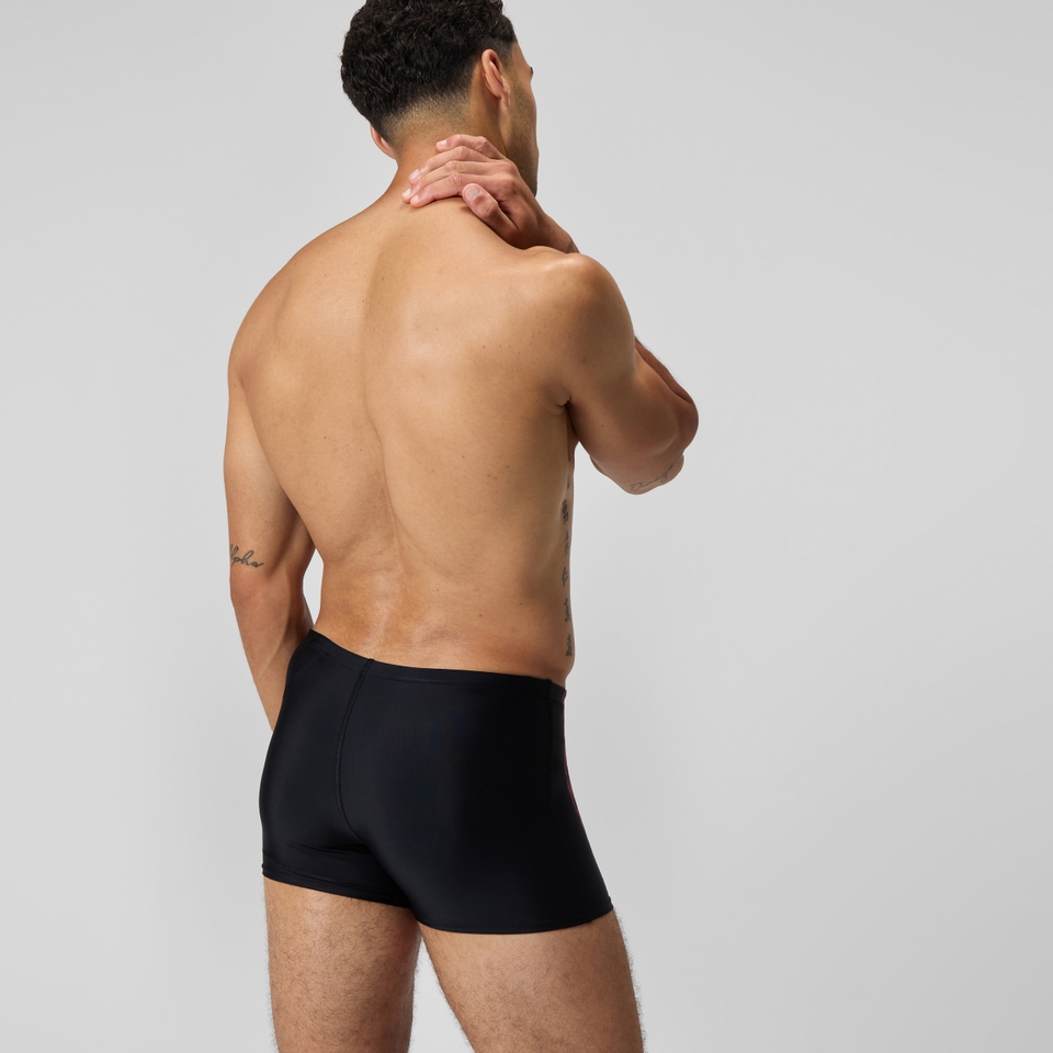Men's Duo Logo Print Aquashort Black/Coral