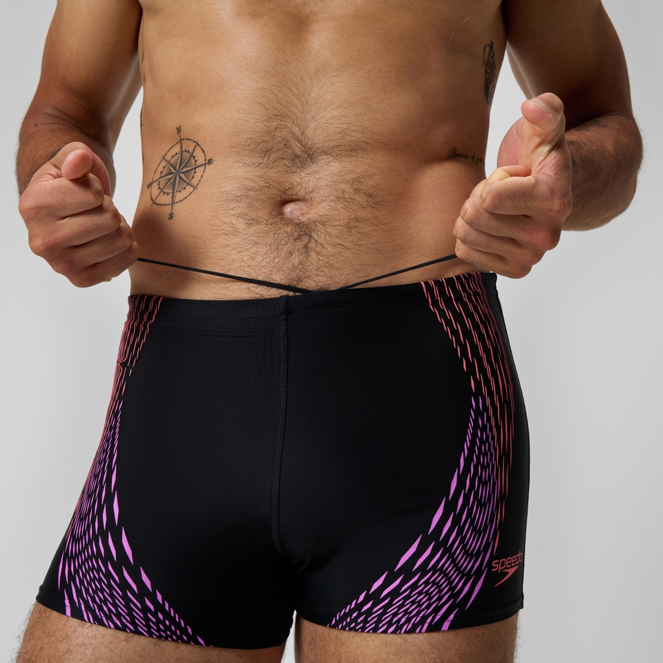 Men's Duo Logo Print Aquashort Black/Coral