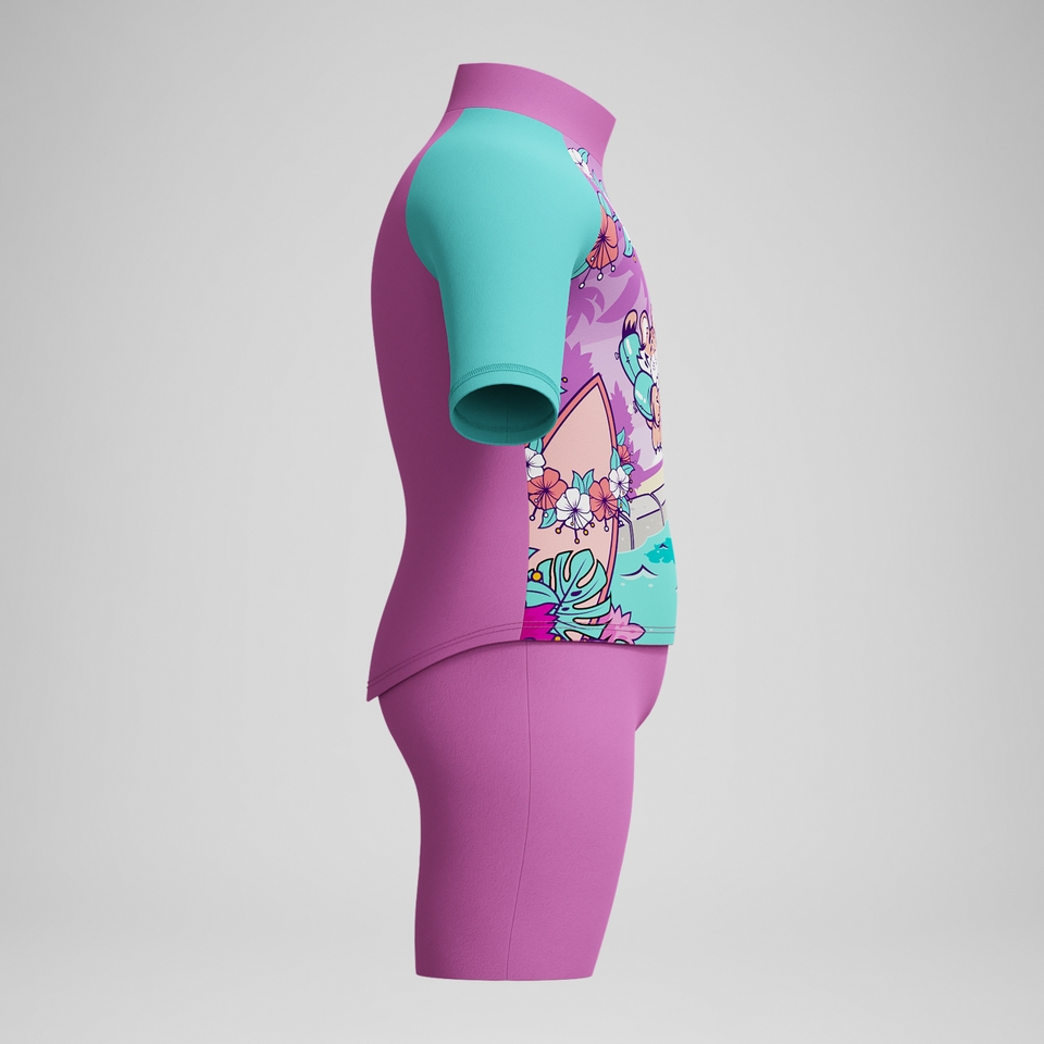 Schwimmlern-Sonnenschutz-Top & Shorts Pink für Kleinkinder (Mädchen)