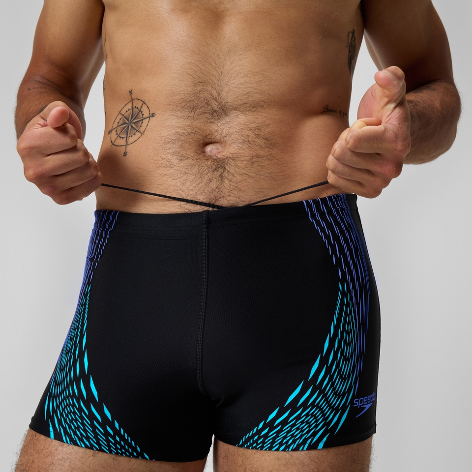 Duo Logo Print Aquashorts Schwarz/Blau für Herren