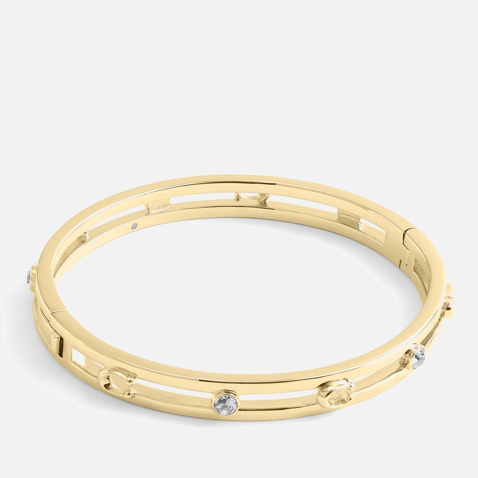 Coach Signature C Gold-Tone Bangle Bracelet